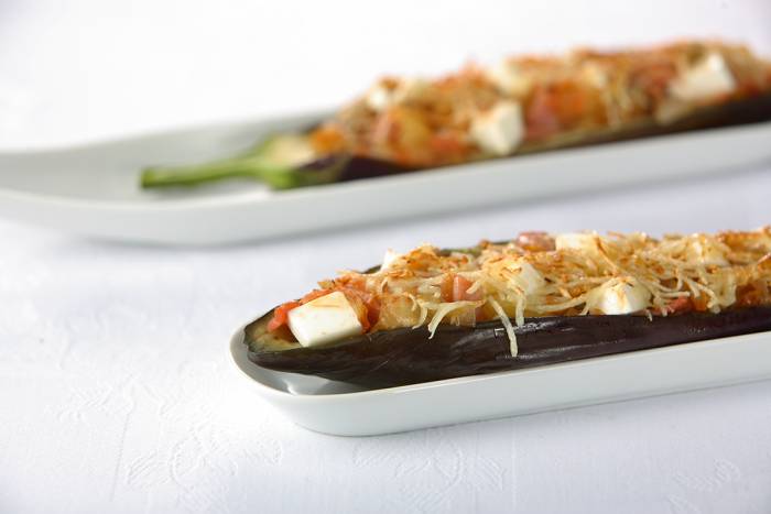 Berenjenas rellenas de queso fresco