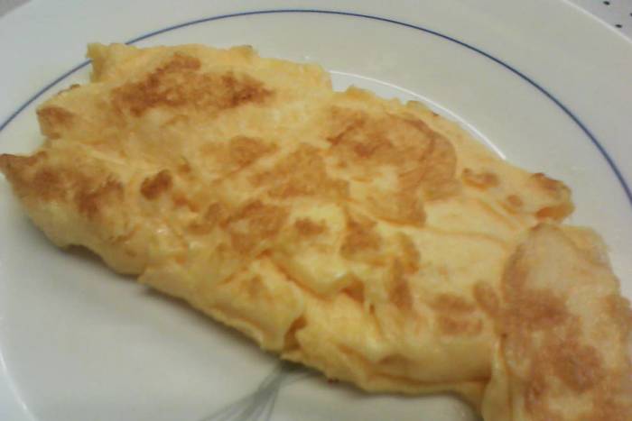 Tortilla francesa con bacalao