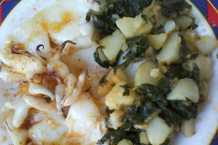 Sepia con verduras