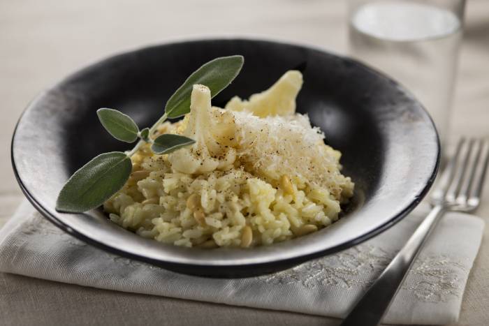 Risotto con coliflor y parmesano