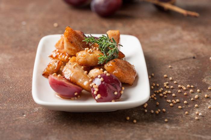 Pavo con salsa de uvas