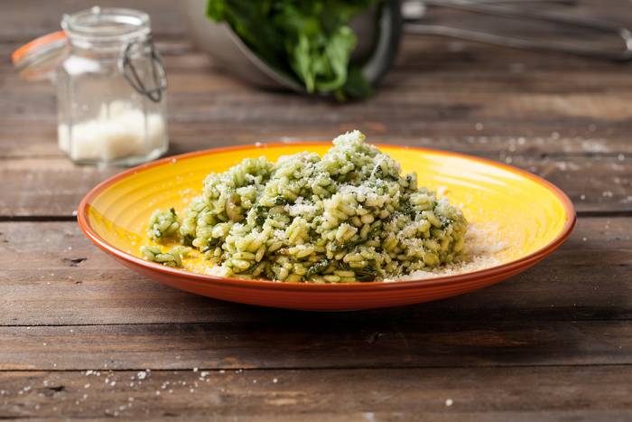Arroz con espinacas