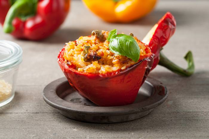 Pimientos rellenos de arroz