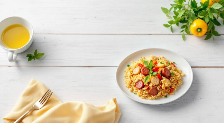 Arroz con salchichas