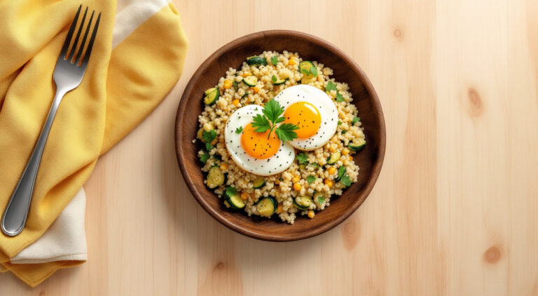 Cuscús con calabacín y huevos