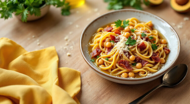 Fideos con garbanzos