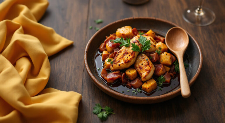 Pechugas de pollo con jamón al pedro ximenez