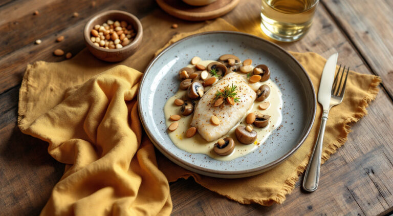 Rosada con salsa de almendras